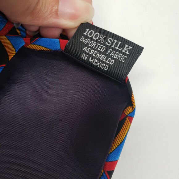 Cocktail Collection Tequila Under the Microscope Mens Silk Necktie Red Geometric - Picture 5 of 7